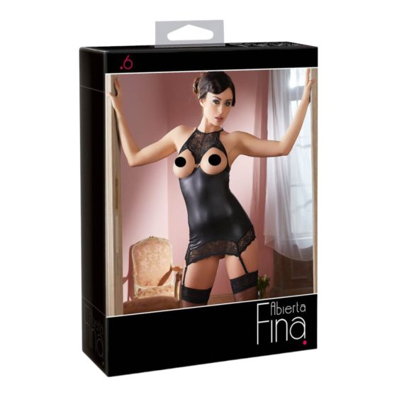 Abierta Fina - drzne bleščice - mini obleka (črna) - XL
