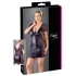 Cottelli Plus Size - seksi obleka z mašno in čipko - črna - 2XL