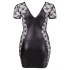 Cottelli Plus Size - seksi obleka z mašno in čipko - črna - 2XL