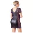 Cottelli Plus Size - seksi obleka z mašno in čipko - črna - 3XL