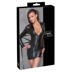   Cottelli Bondage - erotična obleka z leskom - trak za vezanje - črna