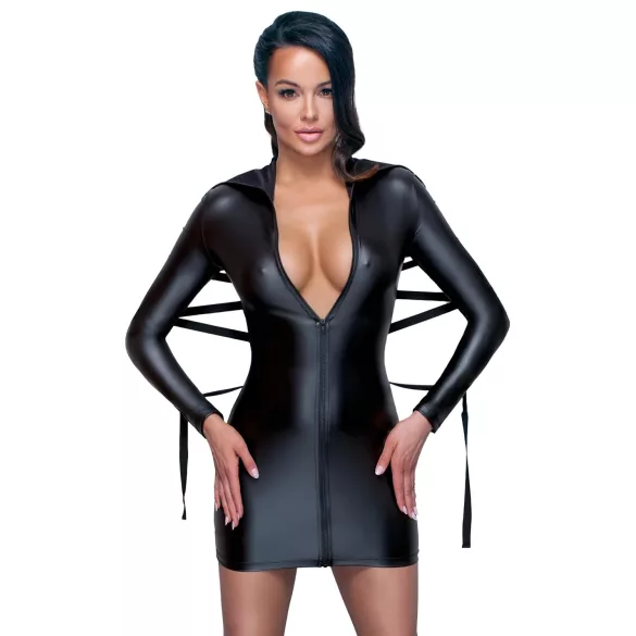 Cottelli Bondage - erotična obleka z leskom - trak za vezanje - črna - M
