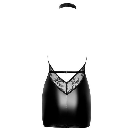 Noir - mini obleka z izrezanim sprednjim delom in vratom (črna)