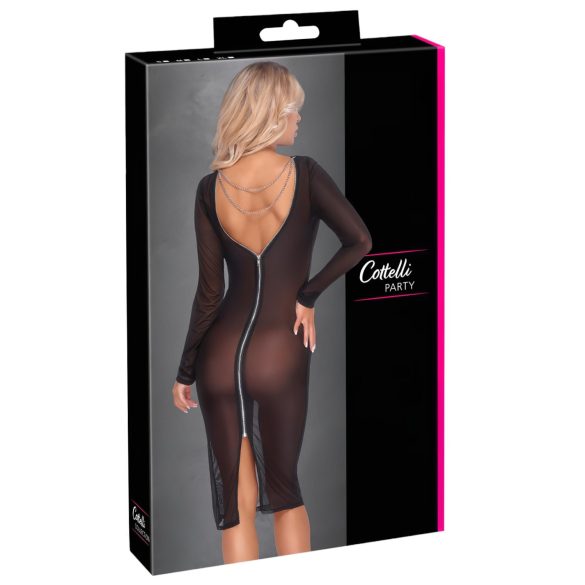 Cottelli Party - prosojna obleka z zadrgo - črna - M