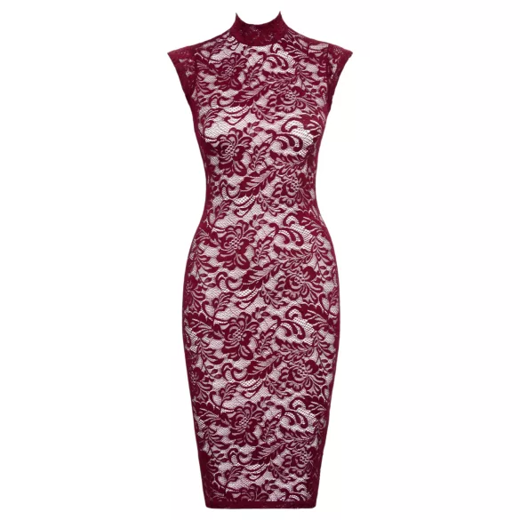 Cottelli - prosojna čipkasta obleka - bordo - L