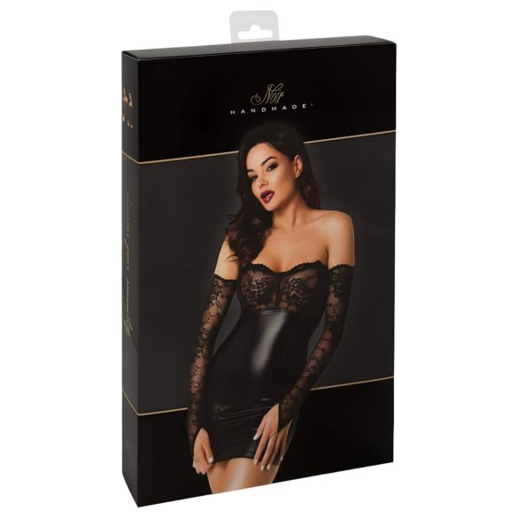 Noir - sijoča obleka z čipkastim vložkom (črna) - L