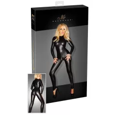 Noir - oprijemljiv catsuit z dolgimi rokavi - sijaj črna