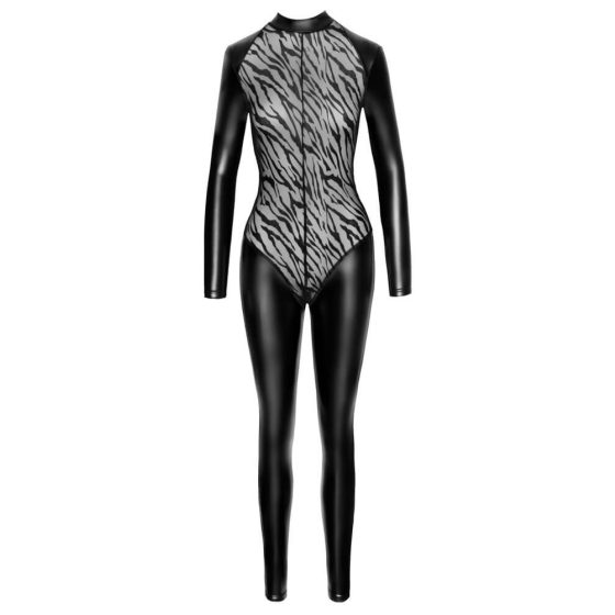 Noir - lahka dolga kombinezonska obleka s tigrastimi črtami (črna)