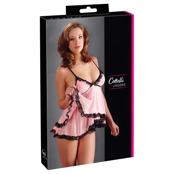 Cottelli - Babydoll - prosojna čipka - črna - L