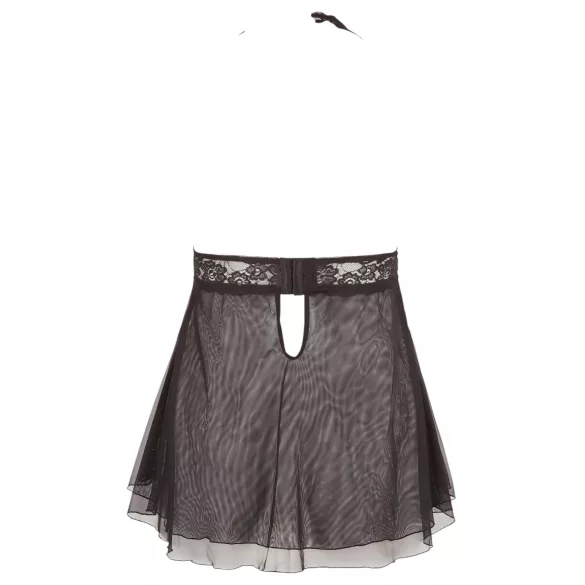 Cottelli Plus Size - babydoll za močnejše postave - čipkast, črn