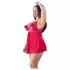 Cottelli Plus Size - babydoll iz čipke - rdeča - večja številka - 2XL