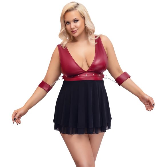 Cottelli Bondage Plus Size - rdeč babydoll