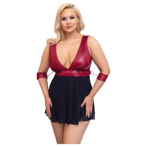 Cottelli Bondage Plus Size - rdeč babydoll