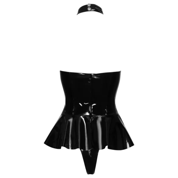 Black Level - ženski body z ovratnico - črna - M