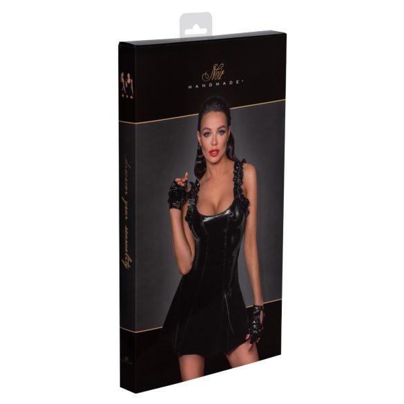 Noir - valovita mini obleka (črna) - L