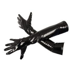 Black Level - rokavice iz sijajnega laka (črne)