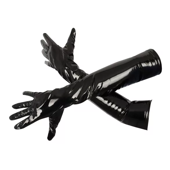 Black Level - svetleče lakirane rokavice - črne - M