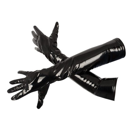 Black Level - rokavice iz sijajnega laka (črne) - L