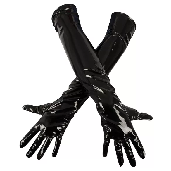 Black Level - svetleče lakirane rokavice - črne - L
