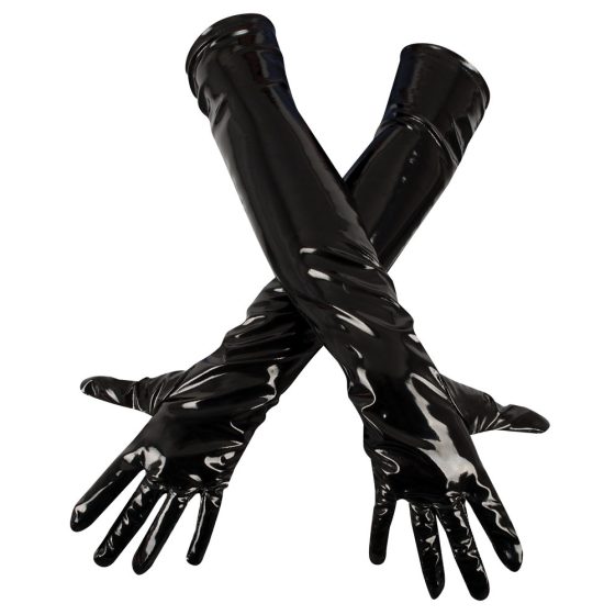 Black Level - rokavice iz sijajnega laka (črne) - L
