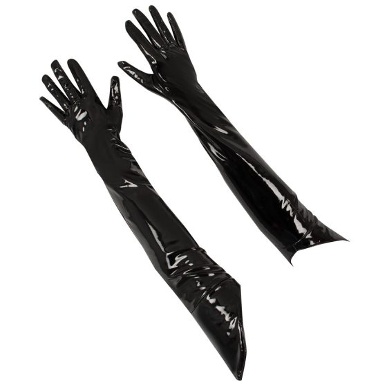 Black Level - zelo dolge rokavice z lakom (črne)