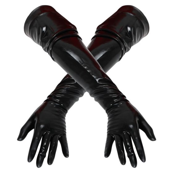 LATEX - dolge rokavice unisex (črne)