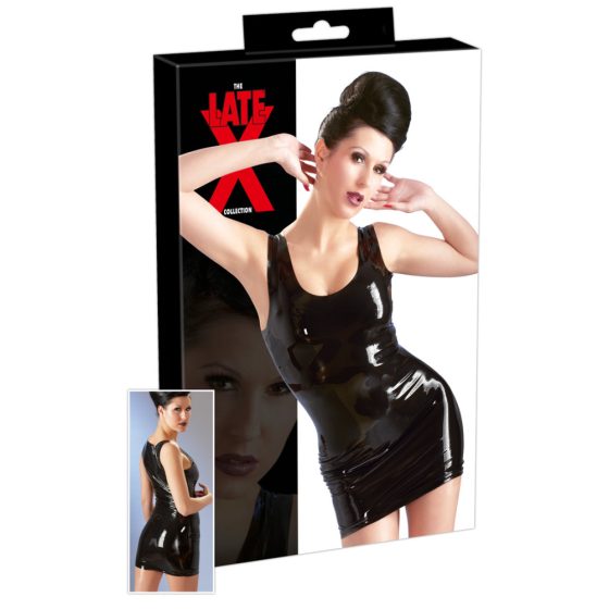 LATEX - mini obleka brez rokavov (črna) - XL