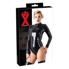 Latex - ženski body z dolgimi rokavi - črna - M