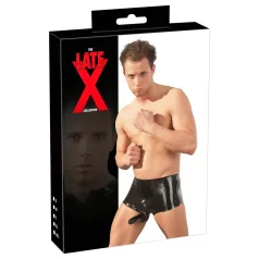 Latex boksar + penisni tulec (črn)