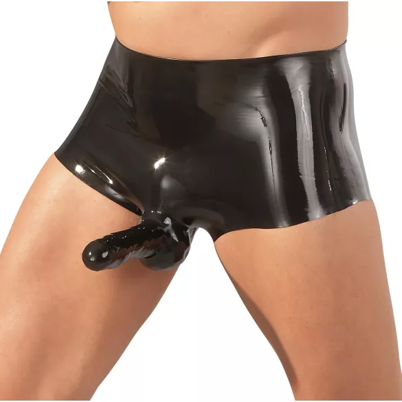 Latex boksar + penisni tulec (črn)