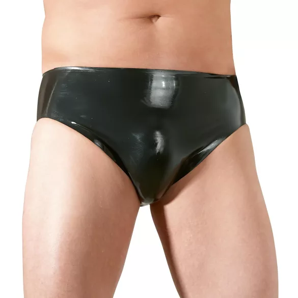 Latex moške spodnjice z notranjim analnim dildo penisom (črne)
