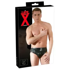   Latex moške spodnjice z notranjim analnim dildo penisom (črne) - XL