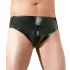 Latex moške spodnjice z notranjim analnim dildo penisom (črne) - XL