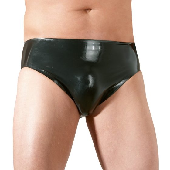LATEX - Moški spodnji notranji penis analni dildo (črn) - XL