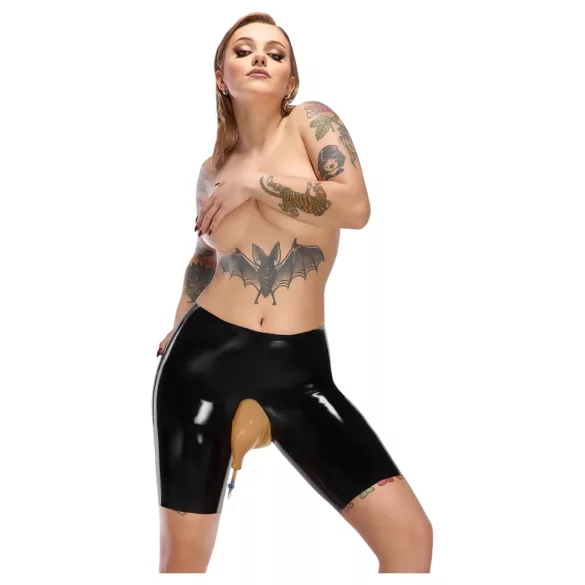 LATEX - spodnji del plenice iz lateksa z izpustno odprtino (črna)
