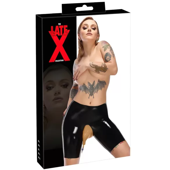 LATEX - spodnji del plenice iz lateksa z izpustno odprtino (črna)