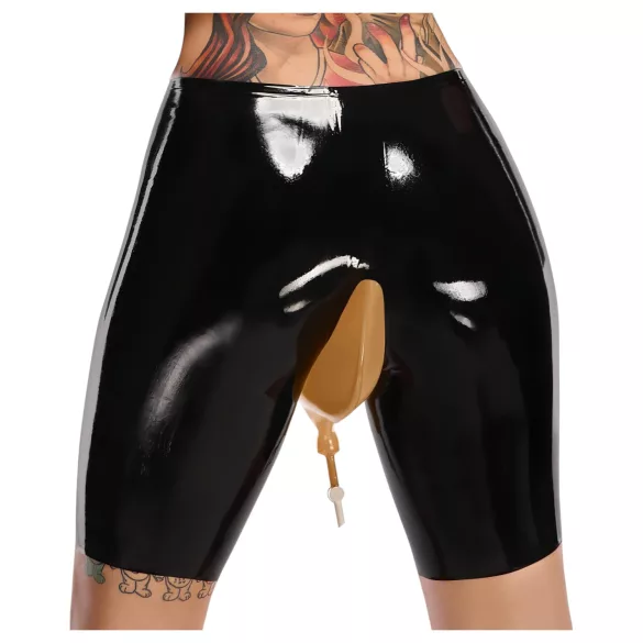 LATEX - spodnji del plenice iz lateksa z izpustno odprtino (črna)