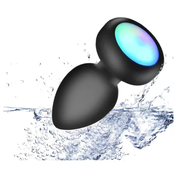 Mrow - analni vibrator z osvetlitvijo in daljinskim upravljalnikom - črn