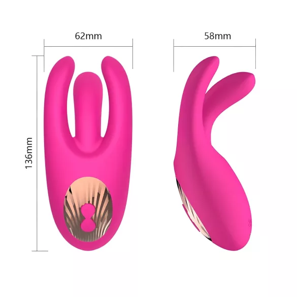 Mrow - vibracijski stimulator klitorisa s 3 kraki - polnilni - roza