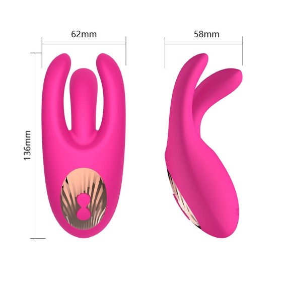 Mrow - brezžični vibrator za klitoris s tremi zobci (roza)