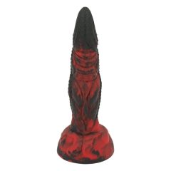   OgazR Hell Dong - Urezan dildo z lepljivimi blazinicami - 20 cm (črno-rdeč)