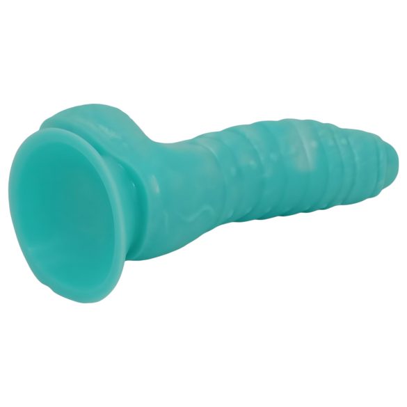 OgazR Sea Serpent - dildo z rebrasto teksturo - 17 cm - modro-bel