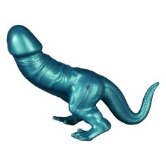   Toppedmonster - Silikonski dildo dinozaver - 26 cm (turkizni)