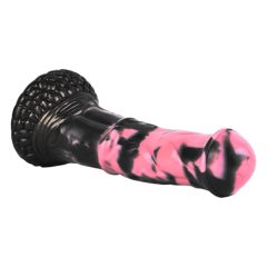   Bad Horse - Silikonski dildo z orodjem za konje - 18 cm (črno-rožnat)