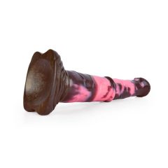   Bad Horse - Silikonski dildo z orodjem za konje - 24 cm (rjavo-rožnata)