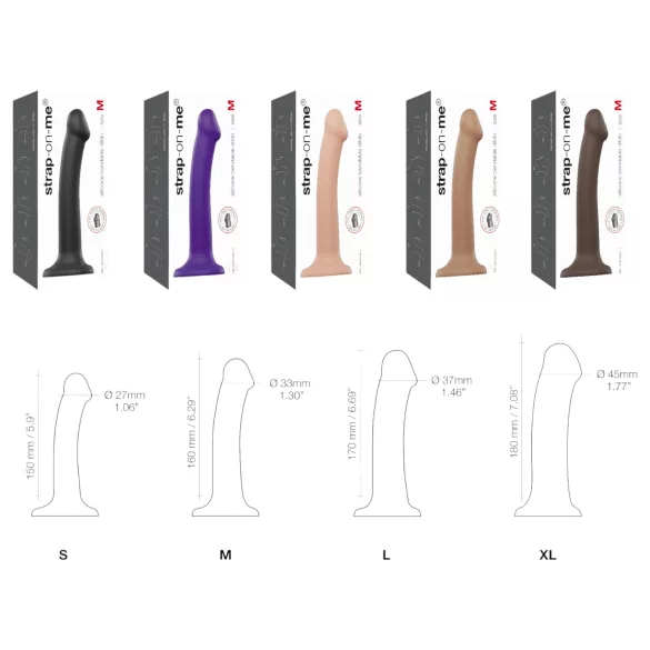 Strap-on-me - dvojni dildo - dvojna plast - črna