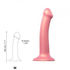   Strap-on-me Metallic Shine M - koži prijazen dildo - srednji (kovinsko roza)