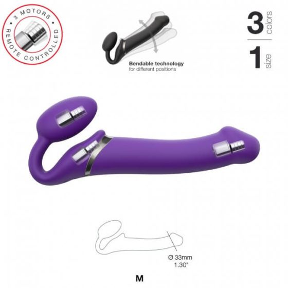 Strap-on-me M - vibrator brez naramnic - srednji (vijolična)