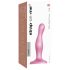 Strap-on-me - valovit dildo s priseskom - roza - Curvy S