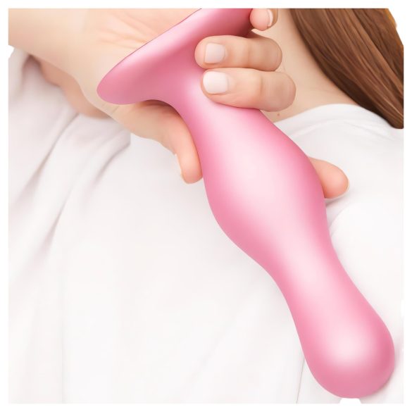 Strap-on-me - valovit dildo s priseskom - roza - Curvy S